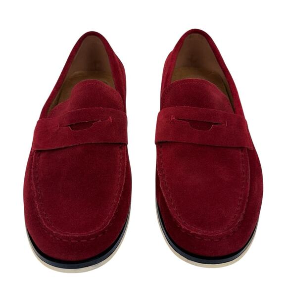 Alfani Sawyer Burgundy Suede Faux Leather Slip On Loafers Sz 10M Comfort Padded main image 10